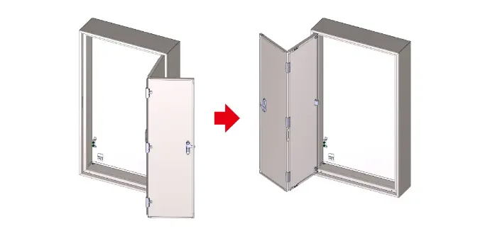 右開き・左開きが変更可能な図