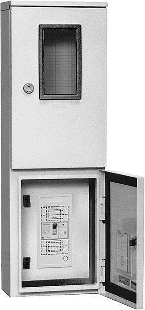 屋内屋外兼用（ステンレス製）WHMスペース×1，2，漏電遮断器または配線用遮断器
